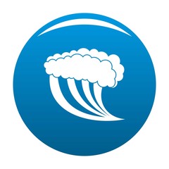 Wave water blue icon vector blue circle isolated on white background 