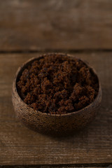 molasses sugar on wooden surface