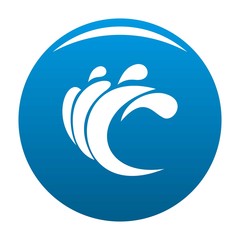 Wave water composition icon vector blue circle isolated on white background 