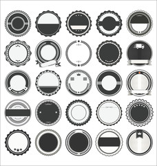 Empty retro vintage badges and labels collection