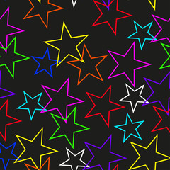Obraz premium Seamless texture of colored stars.