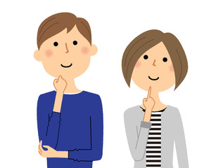 若いカップル　考える