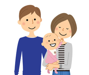 若いカップルと赤ちゃん
