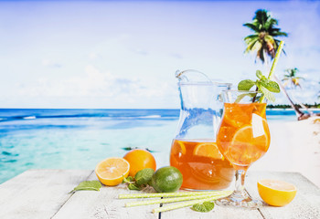 Glass of summer ice tea