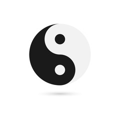 Eastern ancient yin yang symbol. Harmony and balance sign