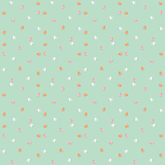 Background by many hearts vector icon, Orange and pink and white heart on the green background, Paper cut of heart shape, Logo of valentine day and love symbol.