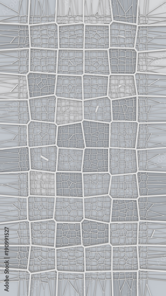 Aufkleber Abstract geometrical concept voronoi low poly tesselated pattern. 3d rendering