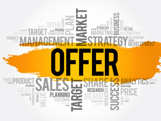 Obraz premium Offer word cloud collage, business concept background