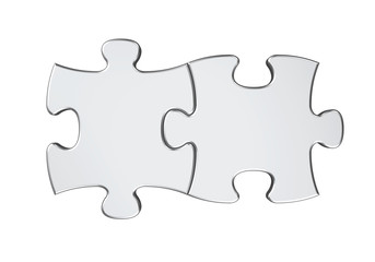 Obraz premium Two Puzzle Pieces Isolated