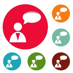 Speaker icons circle set vector isolated on white background