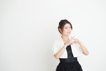 ドレス・女性(白バック) © hanack