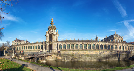 Zwinger Palace in Dresden, Germany. Panoramic view.