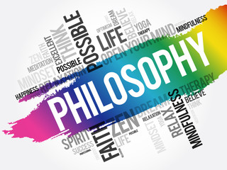 Philosophy word cloud collage, concept background