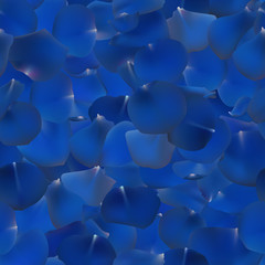 Fototapeta premium Seamless pattern background with blue rose petals. Flowers vector illustration.
