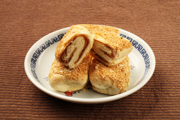 Crispy pineapple cake on the plate  