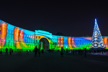 Light show on Palace square