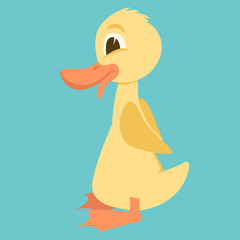  duck cartoon vector illustration flat style   profile
