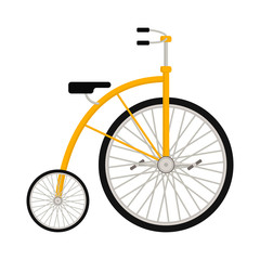 Fototapeta premium Circus bicycle icon. Cartoon illustration of circus bicycle. Vector isolated retro show flat icon for web