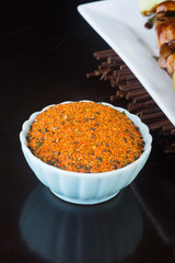 chilli powder or Spice Mix on a background.