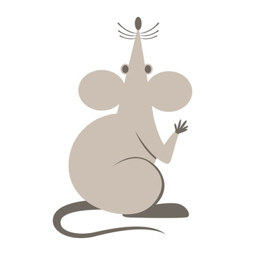 mouse  cartoon vector illustration flat style  front