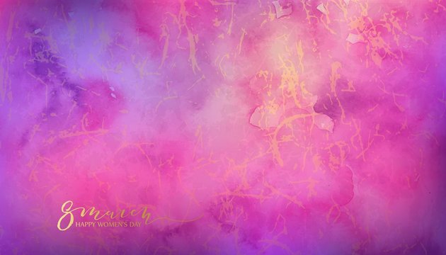 Watercolor pink and violet marble background