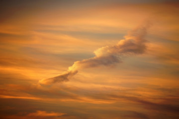 he sky after sunset with dramatic clouds