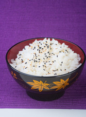 japanese cuisine. rice on the background