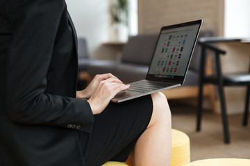 Cropped image of young business lady work