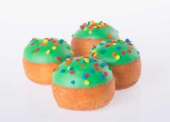Sweet mini donut on background
