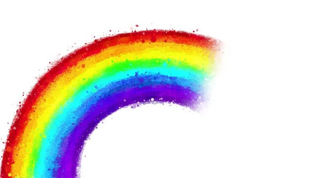 Watercolor rainbow animation with alpha channel