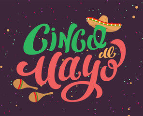 Fototapeta premium Cinco de Mayo Mexican holiday text banner for greeting card