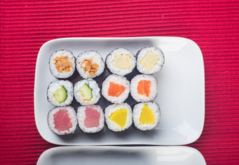japanese cuisine. sushi on the background