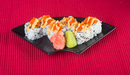 japanese cuisine. sushi on the background
