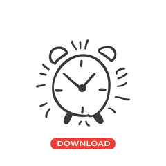 Alarm clock hand drawn icon