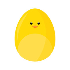 Cute Chicken Face Easter Egg Illustration