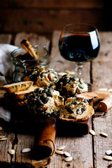 pumpkin herb cheese ball.selective focus