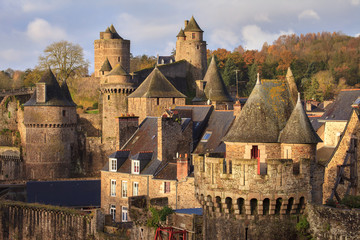 Château de Fougères, Bretagne  - obrazy, fototapety, plakaty