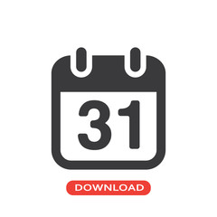 Calendar daily page on day 31 icon