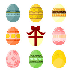 Various Easter Egg Decorative Illustration Set