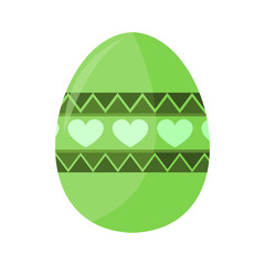 Green Love Shape Pattern Easter Egg Illustration