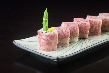 japanese cuisine. sushi on the background