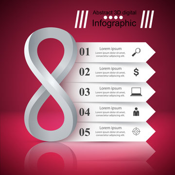8 martch - business white paper infographic. Vector eps 10