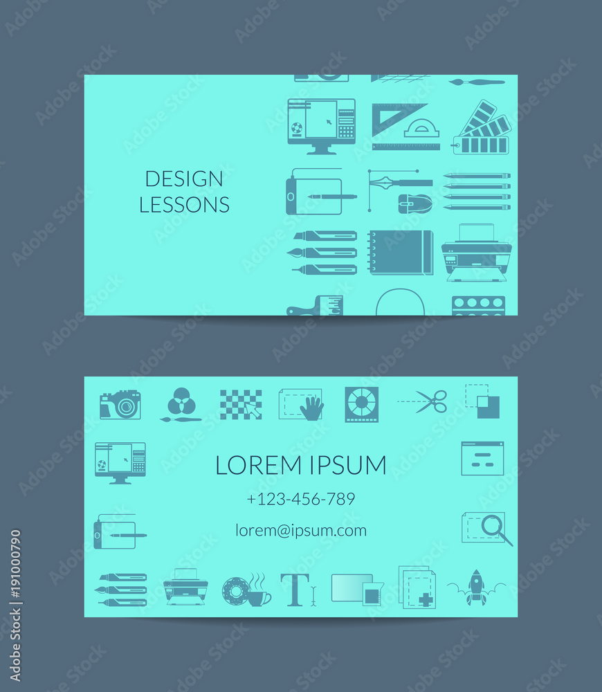 Canvas Prints vector digital art design studion or lessons business card template