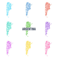 Vector dotted colourful map of Argentina.