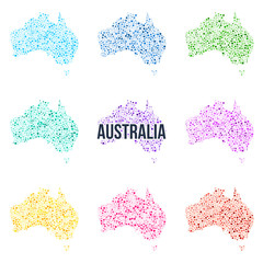 Obraz premium Vector dotted colourful map of Australia.