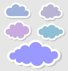 Set of paper clouds. Vector illustration