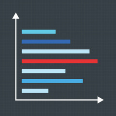 Fototapeta premium Business data market elements dot bar pie charts diagrams and graphs flat icons set isolated vector illustration.