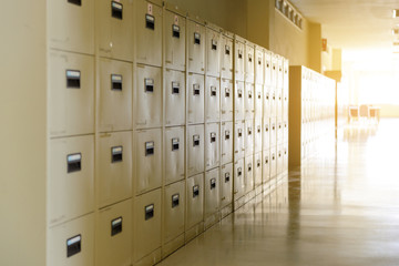 Filing cabinets in office building