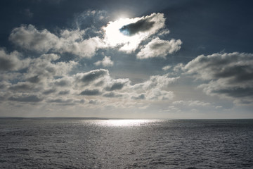 Fototapeta premium Clouds above Atlantic ocean at Portugal coast.