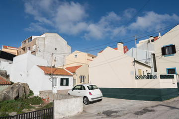 Fototapeta na wymiar Peniche city buildings at Atlantic ocean coast, Portugal.